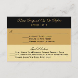 Black Gold and Tan UAWG Response Card RSVP Karte