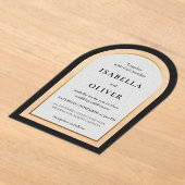 Black gold and white simplistic wedding acryleinladungen (Ablage )