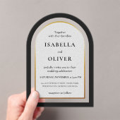 Black gold and white simplistic wedding acryleinladungen (Insitu (Handheld))