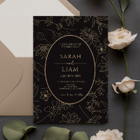 Black & Gold Anemone Line Wildblume