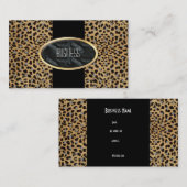 Black Gold Animal Leopard Visitenkarte (Vorne/Hinten)
