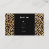 Black Gold Animal Leopard Visitenkarte (Rückseite)