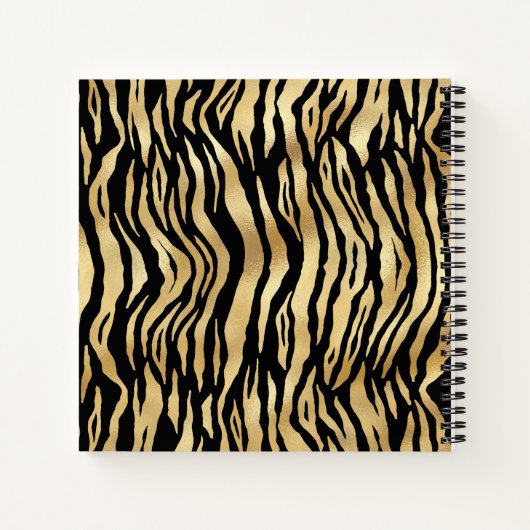 Black Gold Animal Print Glam Monogram Sketchbook Notizblock (Rückseite)