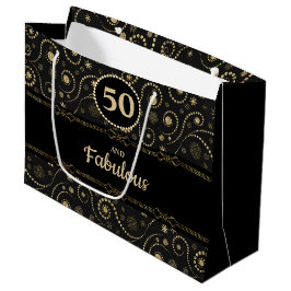 Black Gold ANY AGE Birthday 12.5” l x 4” w x 9” h Große Geschenktüte