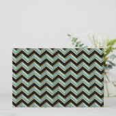 Black Gold Aquamarin ZigZag Briefpapier (Stehend Vorderseite)