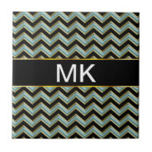 Black Gold Aquamarin ZigZag Fliese (Vorderseite)