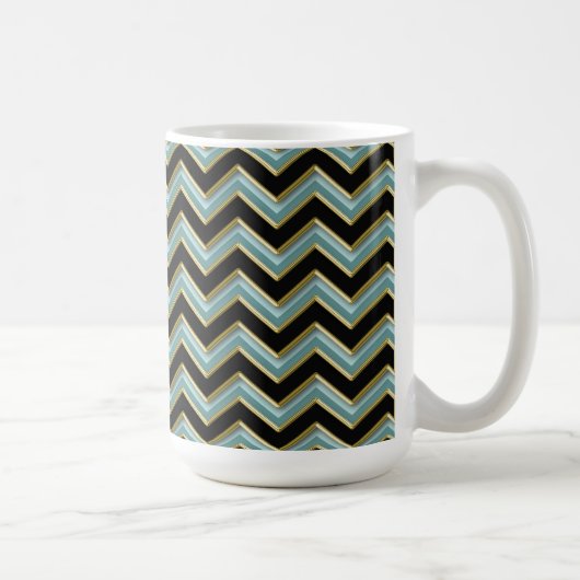 Black Gold Aquamarin ZigZag Kaffeetasse (Rechts)