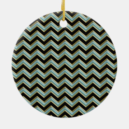Black Gold Aquamarin ZigZag Keramikornament (Hinten)