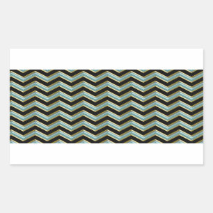 Black Gold Aquamarin ZigZag Rechteckiger Aufkleber