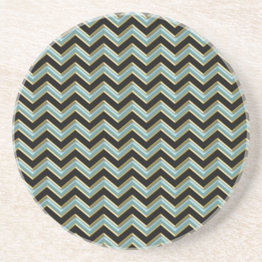 Black Gold Aquamarin ZigZag Untersetzer (Vorne)