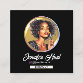 Black&Gold Aquarell Instagram Business Card Quadratische Visitenkarte