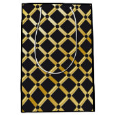 Black & Gold Arabesque Geschenktasche Mittlere Geschenktüte (Vorderseite)