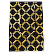 Black & Gold Arabesque Geschenktasche Mittlere Geschenktüte (Rückseite)