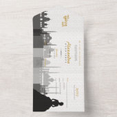 Black & Gold Arabian Quinceñera All In One Einladung (Innen Boden)