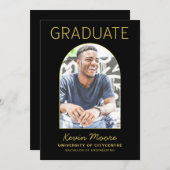 Black Gold Arch Foto Abschluss Einladung (Vorne/Hinten)