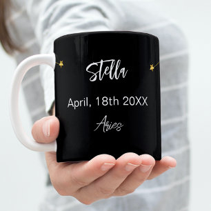 Black Gold Aries Sternkonstellation Geburtstag Kaffeetasse