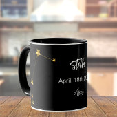 Black Gold Aries Sternkonstellation Geburtstag Tasse