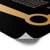 Black & Gold Art Deco 16 Tables Sitzkarte Poster (Ecke)