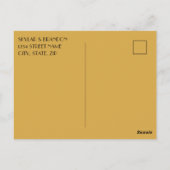 Black & Gold Art Deco Archway Wedding Vielen Dank Postkarte (Rückseite)