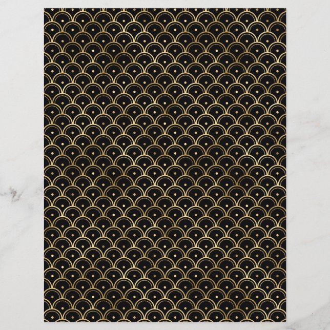 Black & Gold Art Deco Buchblatt (Rückseite)