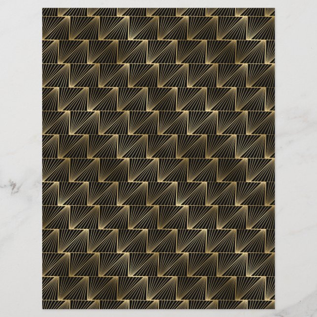 Black & Gold Art Deco Buchblatt (Rückseite)