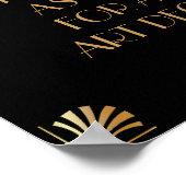Black Gold Art Deco Custom DIY Wedding Sign Poster (Ecke)