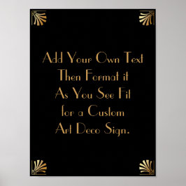 Black Gold Art Deco Custom DIY Wedding Sign Poster