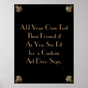 Black Gold Art Deco Custom DIY Wedding Sign Poster