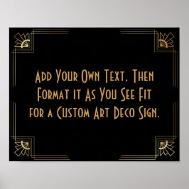Black Gold Art Deco Custom DIY Wedding Sign Poster