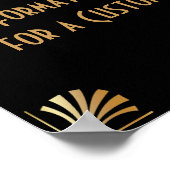 Black Gold Art Deco Custom DIY Wedding Sign Poster (Ecke)