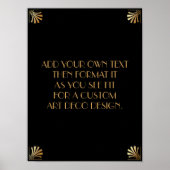 Black Gold Art Deco Custom DIY Wedding Sign Poster (Vorne)