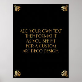 Black Gold Art Deco Custom DIY Wedding Sign Poster