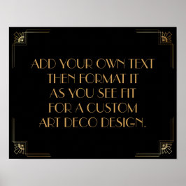 Black Gold Art Deco Custom DIY Wedding Sign Poster