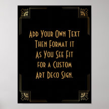 Black Gold Art Deco Custom DIY Wedding Sign