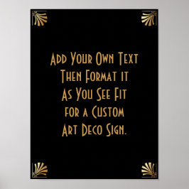 Black Gold Art Deco Custom DIY Wedding Sign Poster