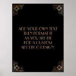 Black Gold Art Deco Custom DIY Wedding Sign Poster