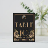 Black Gold Art Deco Gatsby Style Tischnummer 10 (Stehend Vorderseite)