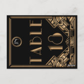 Black Gold Art Deco Gatsby Style Tischnummer 18 (Rückseite)