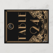 Black Gold Art Deco Gatsby Style Tischnummer 24 (Rückseite)
