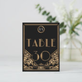 Black Gold Art Deco Gatsby Style Tischnummer 30 (Stehend Vorderseite)