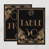 Black Gold Art Deco Gatsby Style Tischnummer 30 (Vorne/Hinten)