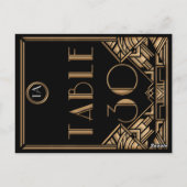 Black Gold Art Deco Gatsby Style Tischnummer 30 (Rückseite)