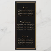 Black Gold Art Deco Gatsby Style Wedding Menü Menükarte (Rückseite)