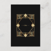 Black & Gold Art Deco Geometric Wedding Begleitkarte (Rückseite)