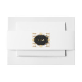 Black & Gold Art Deco Geometric Wedding Einladungsbanderole