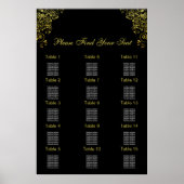 Black Gold Art Deco Hochzeitskarte Poster (Vorne)