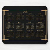 Black Gold Art Deco Kalender 2016 Mouse Pad Mousepad (Vorne)