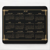 Black Gold Art Deco Kalender 2017 Mouse Pad Mousepad (Vorne)
