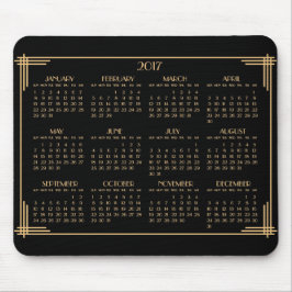 Black Gold Art Deco Kalender 2017 Mouse Pad Mousepad