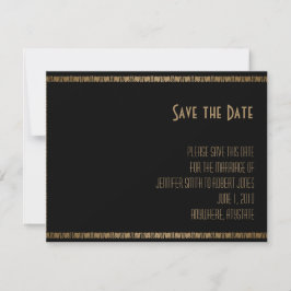 Black Gold Art Deco Pfauenhochzeit speichern Datum Save The Date